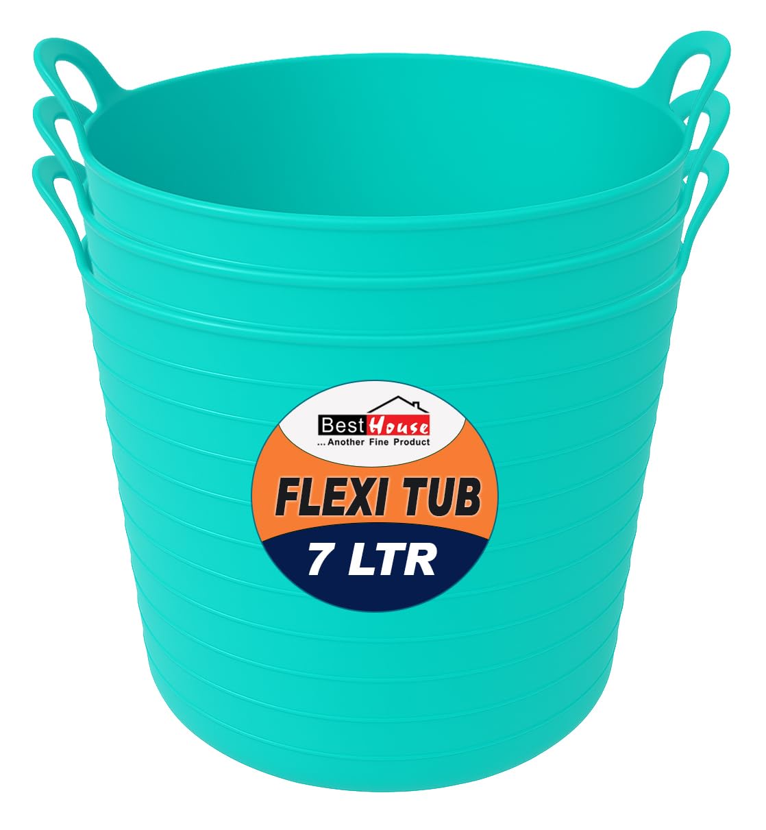 Best House | 3 Pcs of Flexi Tub with Handles | Small Size | Mini | 7 Litres | Black | Garden Tubs | Plastic Storage Container for Home, Washing, Garden Waste and DIY Projects — view 58