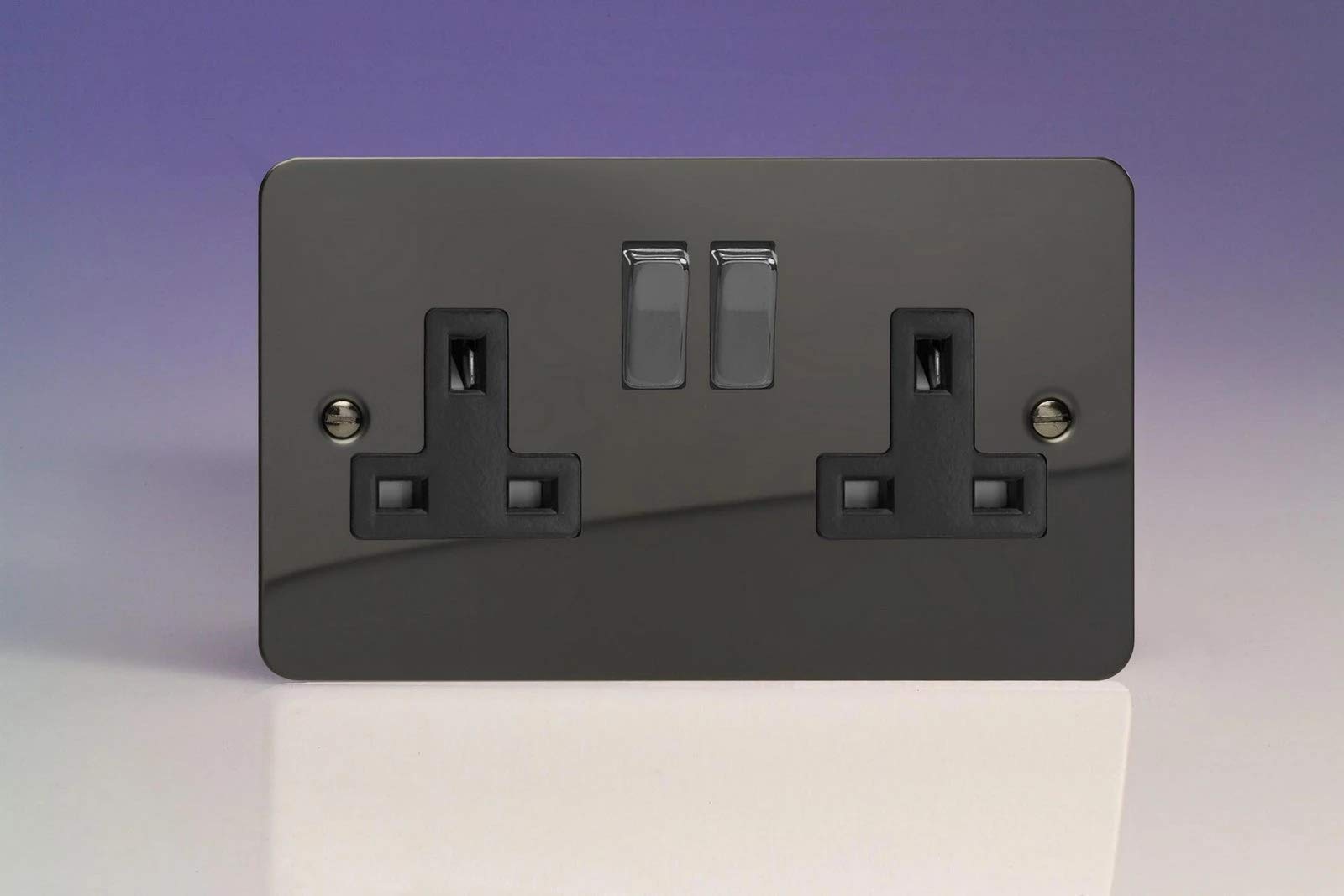 Varilight Iridium 2-Gang 13A Double Pole Switched Socket