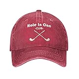 Beafoliya Funny Cap Holes in One Club Hat for Women Dad Hat Funny Hats Red