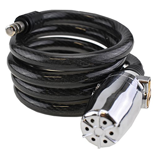 Ecolle Fahrrad Alarmschloss Kabelschloss Spiral 12 mm x 120 cm | für Motorräder, Lastenräder, Buggys | sehr Laut (inkl. Batterien)