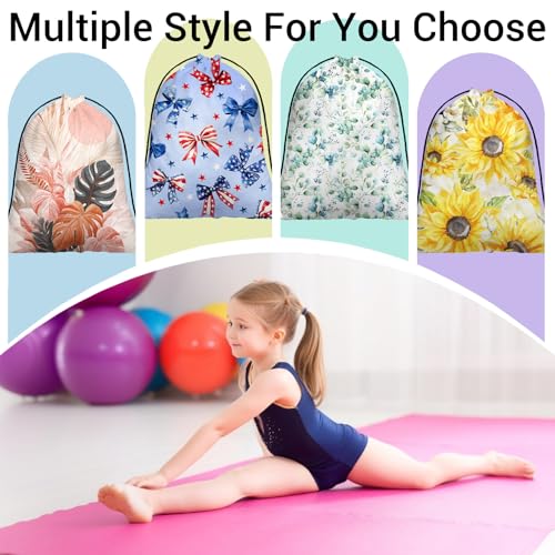 Image of Blue Bowknot Gymnastics Grip Bag American Patriotic Small Gym Athlete Bags for Outdoor Sports