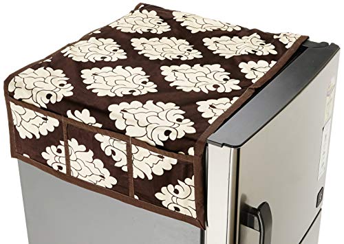 Image of Amazon Brand - Solimo Polyester Fridge Top Cover (Brown)