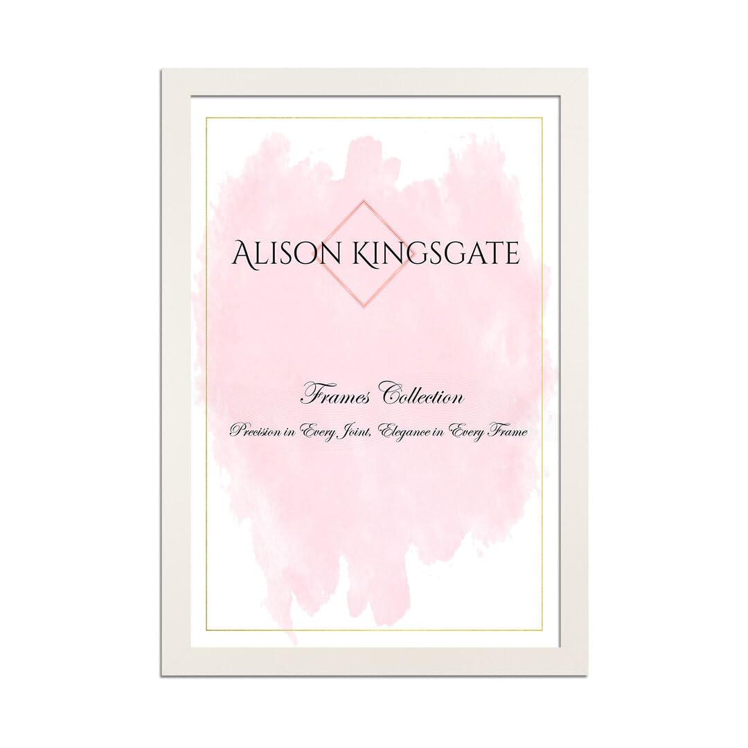 Alison Kingsgate Sleek 17X12 Picture Frame - Engineered Wood with Shatterproof Perspex Front -Perfect for Photos, Posters, Certificates -Suitable for Wall Mount or Tabletop Display - White โ image 1