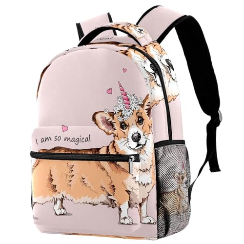 Sac à dos d'école licorne rose pour ado fille garçon voyage 40cm