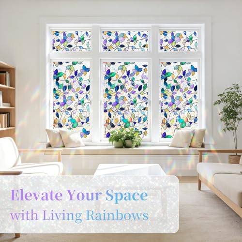 Vinilo decorativo para ventana Finnez efecto arcoíris 17.5 x 78.7 in miniatura 2