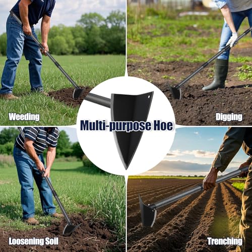 EUIJOIP Extra-Sharp Triangular Hoe with Adjustable Stainless Steel Pole - Image 4