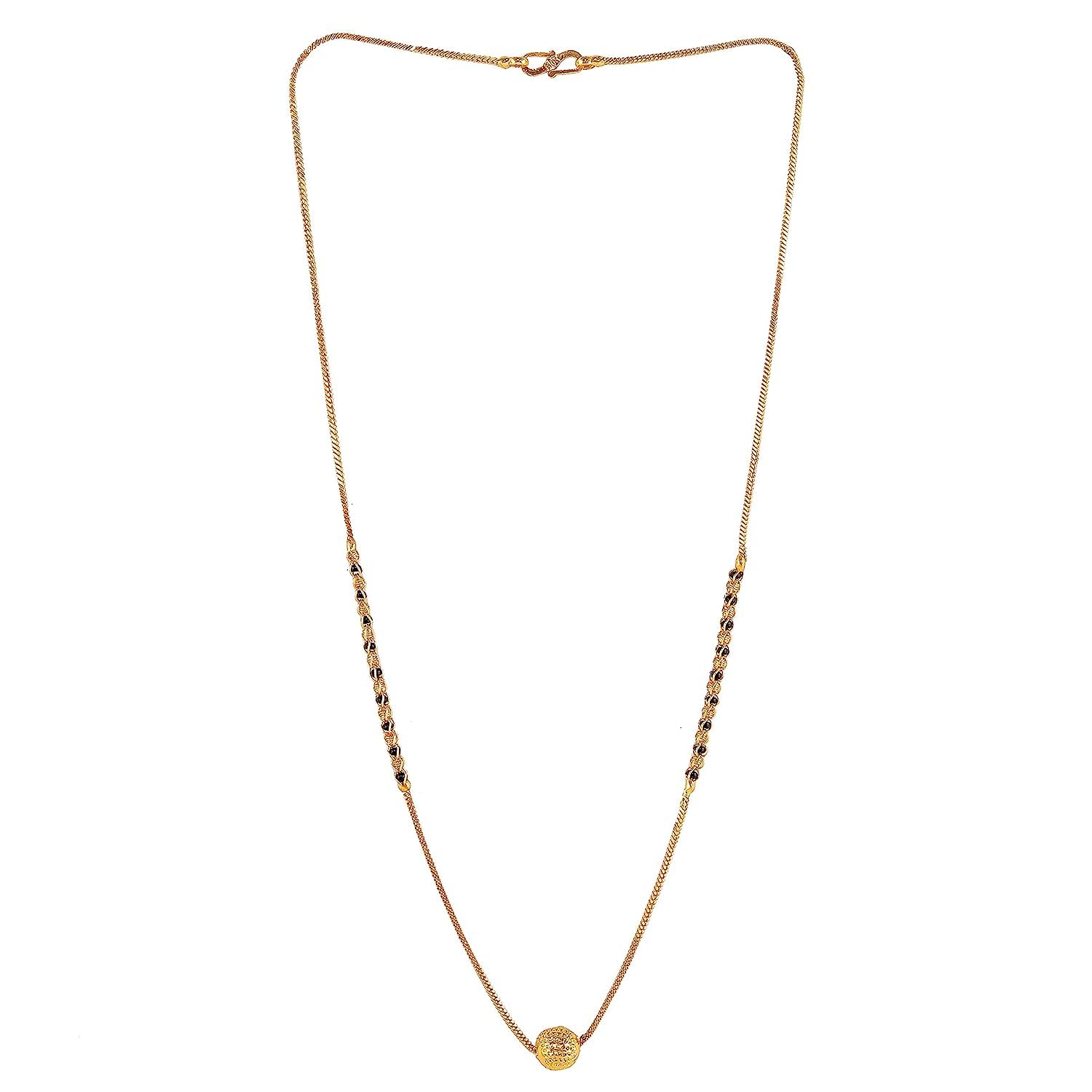 Soni jewellery One Gram Gold Plated jewelry Mangalsutra tanmaniya pendant Yellow Necklace with Black Bead Chain for Women d32 (B0C9JR26YQ) Amazon Price History, Amazon Price Tracker