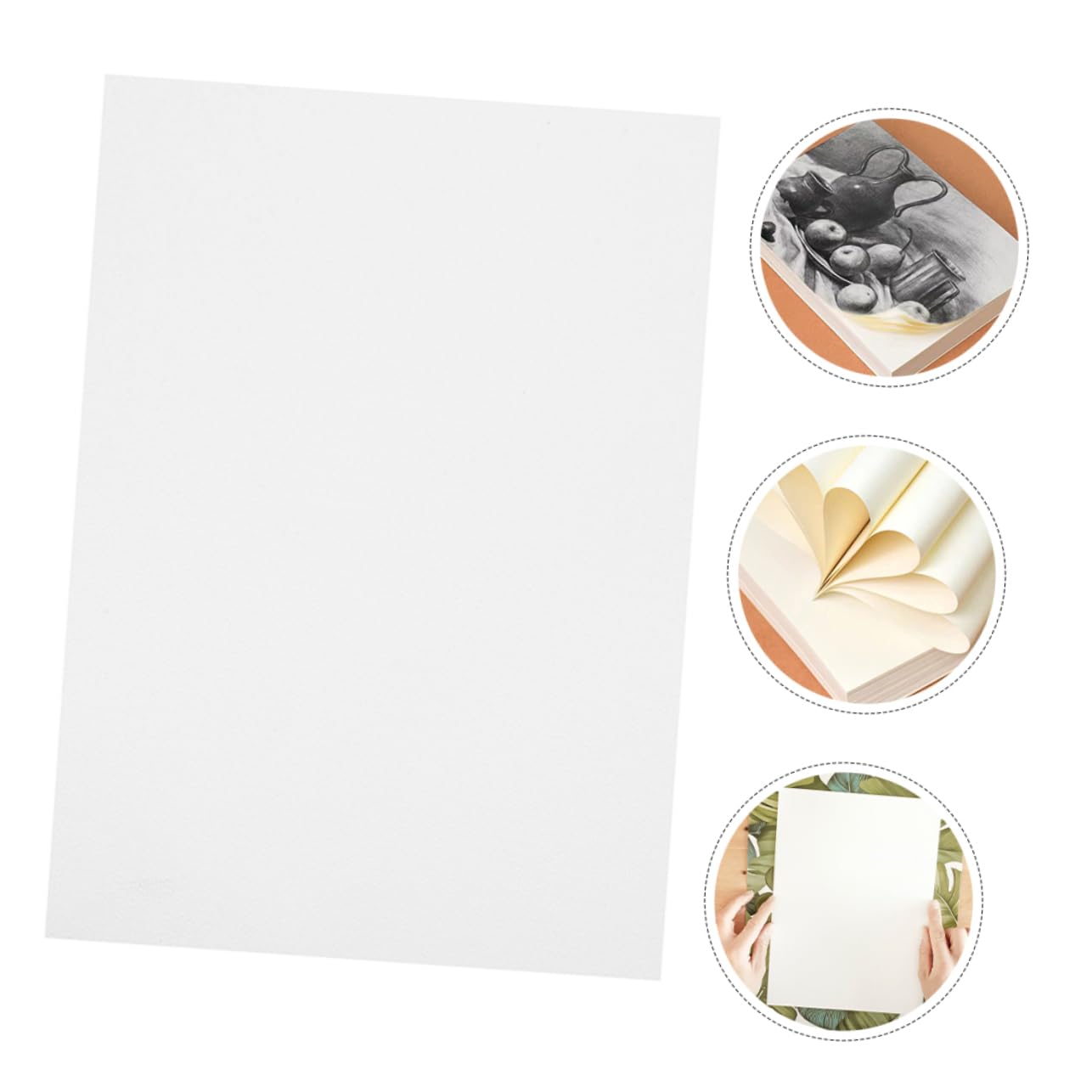 Papier à Aquarelle Épais A4 Blanc, 100 Feuilles pour Dessin | Surface Robuste, Qualité Professionnelle, Compatible Plusieurs Techniques, Format Pratique, Lot de 100 Feuilles