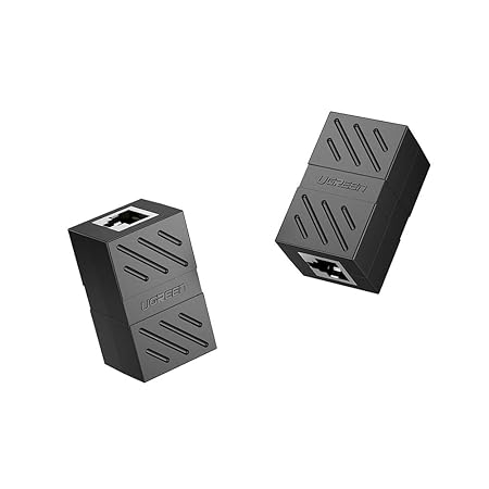 UGREEN RJ45 Coupler 2 Pack In-Line Coupler Cat7/Cat6/Cat5e Ethernet Cable Extender Adapter Female to Female (Black)
