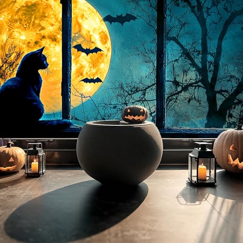 Película adhesiva para ventana con diseño de gato negro Halloween miniatura 4