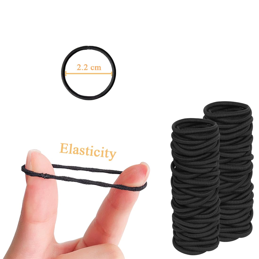 300 Stück Haargummis, keine Beschädigung, kleines Haar, elastisch, schwarz, Pferdeschwanz-Halter, Kleinkinder, nahtlose Haarbänder für Kinder und Mädchen