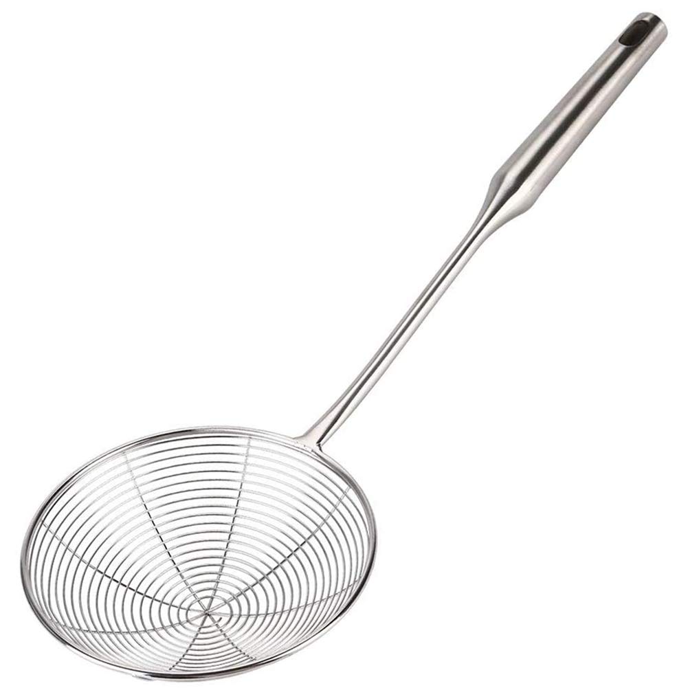 CTRLZS Spider Strainer Skimmer Ladle Stainless Steel Metal Frying Basket with Long Handle Large Spoon
