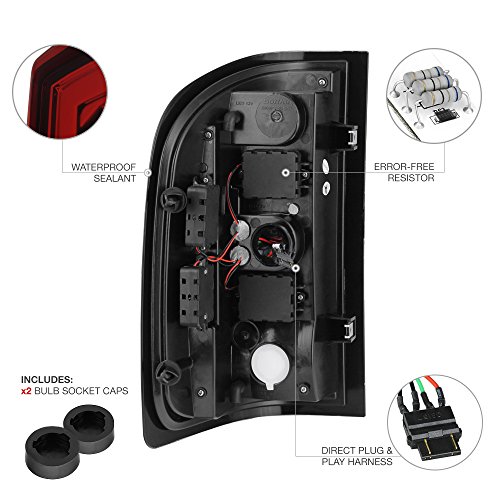 Vipmotoz Premium Led Tail Light Lamp For 2007-2013 Chevy Silverado 1500 2500Hd 3500Hd - Smoke Red Lens, Driver And Passenger Side #TOP3