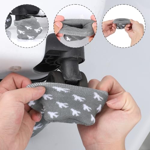 Gosknor 4stk Gepäckradabdeckungssocke, Baumwoll-Gepäckradschutz Vollständig Umhüllende Kofferrollenabdeckungen zur Vermeidung von Bodenverschmutzung Bei der Aufbewahrung von Handgepäck