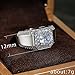 925 Sterling Silver Delicate Men's Ring - Silver Plated White Gold Imitation Zircon Diamond Cubic Zirconia Anniversary Eternity Engagement Wedding Band (9)