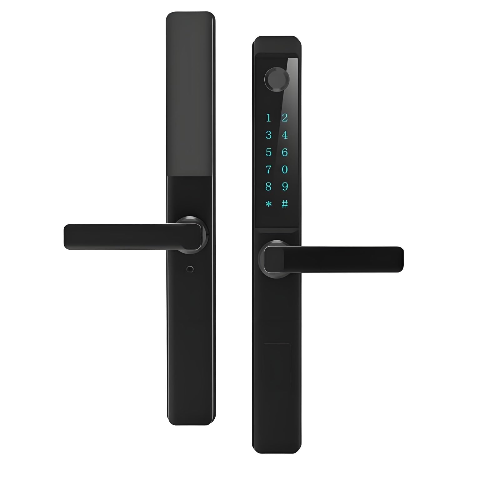 Cerradura inteligente huella WiFi para puerta — Cerradura electrónica sin llave JCF3387, mortise gancho 2885, para puertas 30–110mm, aleación de aluminio, manilla reversible