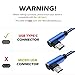 YWXTW [3 Pack] Galaxy S10 Charger USB Type C Cable 10FT [Case Friendly] 90 Degree Durable Nylon Braided Fast Charging Cord for Samsung Galaxy S23 Ultra S22 S21 S20 S10 S9 Plus Note 20 Ultra (Blue)