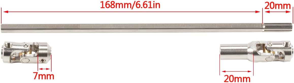 1/10 RC Drive Shaft - 68-229mm Cut-to-Length Stainless Steel Driveshaft Kit for TRX4 TRX6 SCX10 Capra - 2PCS CNC Machined Universal Joint Shafts with M4 Screws (Silver)