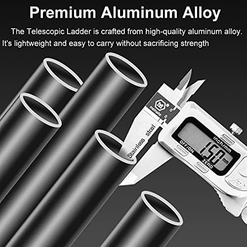 Telescopic Ladder Telescopic Ladders Multi-Purpose Extendable Ladder Telescopic Ladder Extendable Telescopic Ladder with Hook, 5m/ 4m/ 3m/ 2m Tall Aluminium Telescoping Ladder, Extension Lad