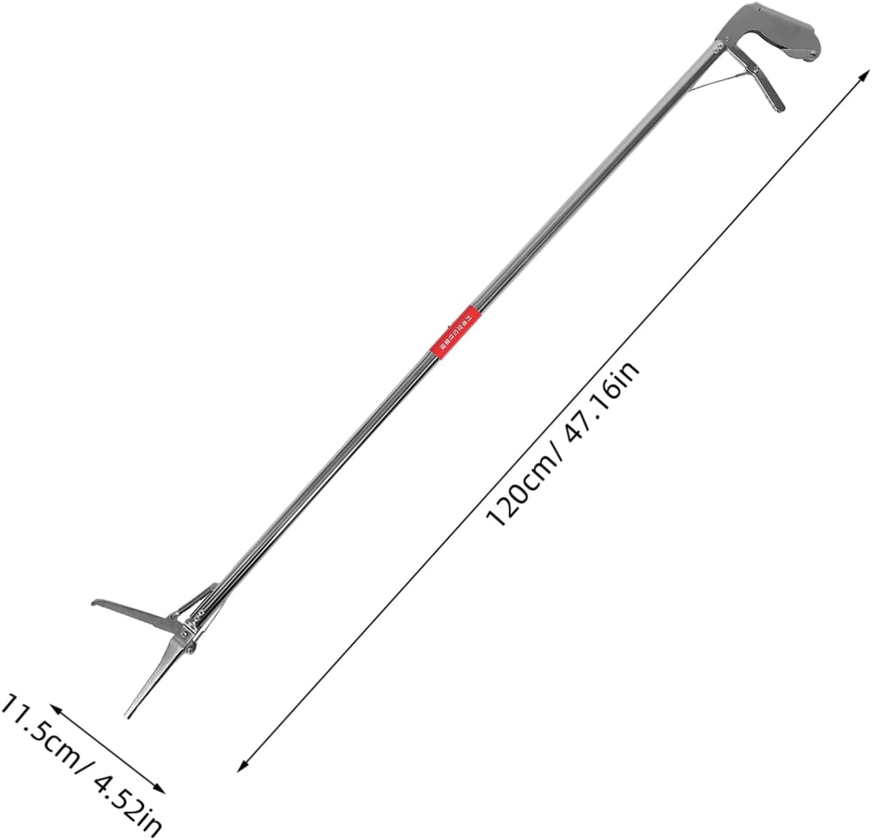 Happyyami Stainless Steel Snake Grabber Versatile Reptile Catcher for Snakes Crabs Trash Long Reach Non-Slip Grip Straight-Mouth Design for Outdoor Use