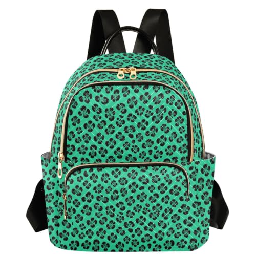 Mochila de leopardo verde y negro talla S casual y ligera