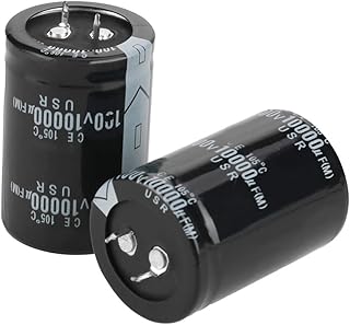 Capacitor, 2pcs 35X50mm 10000uF 100V Electrolytic Capacitor 105 for Capacitor Replace