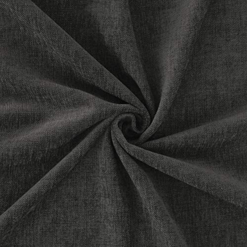 Image of Encasa XO Chenille Textured Fabric Decorative Soft Rich Cloth with Plain Colours for Sofa, Furnishing, Upholstery, Curtains, Cushions and Craft (Stone Grey, 39 inchx54 inch /100x137 cm - 1 Meter)