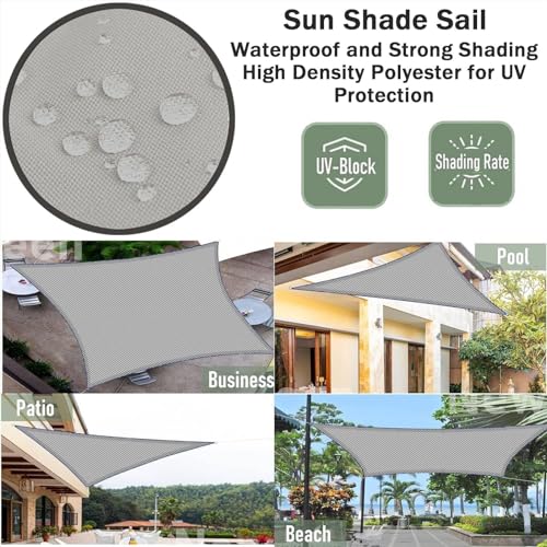 Toldo triangular impermeable para camping, balcón y terrazas amplias 4