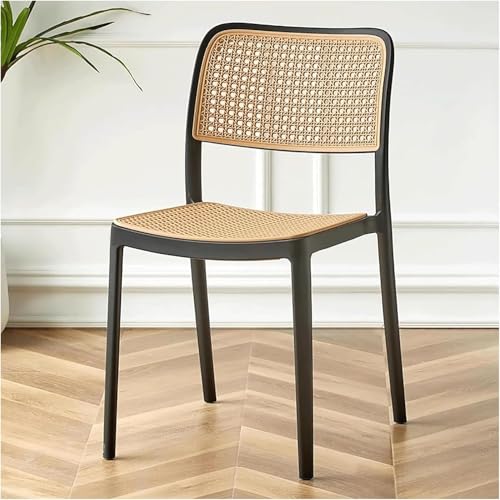 Sillas de comedor modernas apilables con respaldo de ratán para cocina y comedor, diseño transpirable y delicado