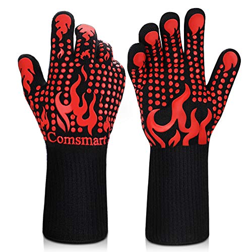 Comparison: Best Deik Oven Gloves 6 Comsmart BBQ Gloves, 1472 Degree F Heat Resistant Grilling Gloves Silicone Non-Slip Oven Gloves Long Kitchen Gloves for Barbecue, Cooking, Baking, Cutting