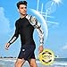 Mens Rash Guard Men's Long Sleeve UPF 50+ Sun Protection, Compression Shirt Long Sleeve Swim Shirts Workout Gym T-Shirt (US, Alpha, Large, Regular, Regular, Black & White Dragon)