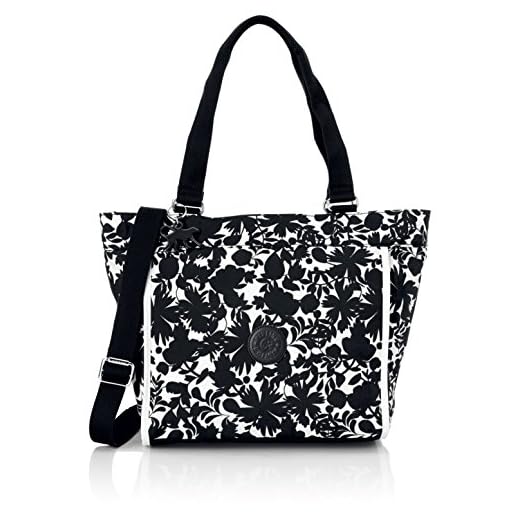 Kipling NEW SHOPPER S, Borsa a spalla donna, Multicolore (Mehrfarbig (Blue Flower Tf D73)), 42x27x13 cm (B x H x T)
