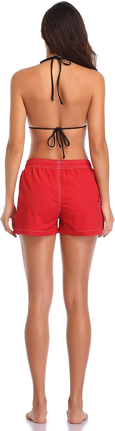 Adoretex Women's Guard Athletic Quick Dry Swim Board Shorts, 3" Inseam Lightweight Elastic Waistband Board Shorts