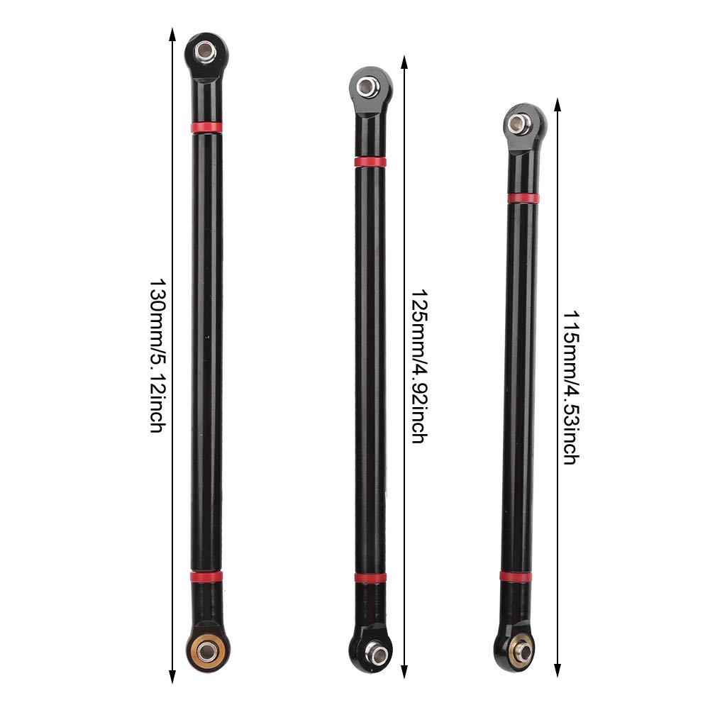 keyren Varilla de enlace de oruga, fácil de instalar y operar, simulación de alta tamaño pequeño y ligero 1/10, para Axial SCX10 313 mm distancia de eje (negro)