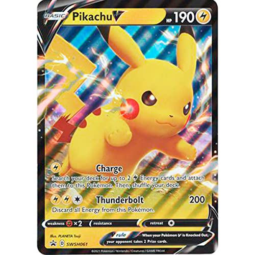 Carte Pokemon TCG Pikachu V Grand format XXL carte promotionnelle, carte officielle Langue anglaise (SWSH061)