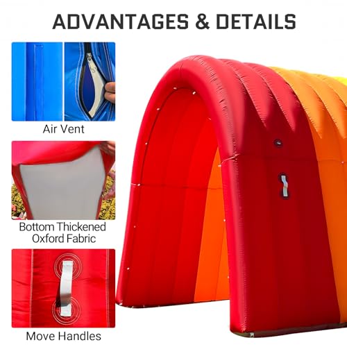Image of OZIS 16Ft Inflatable Tunnel Entrance Sports with Installed Blower Inflatable Football Tunnel Tent Entryway for Business Advertising Event Exhibition Promotion(Rainbow,16x10x10Ft)