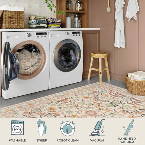 Lahome Fall Area Rugs 5X7, Boho Washable Rugs For Bedroom, Bohemian Brown Rugs For Living Room thumb #4