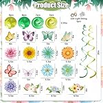 33pcs Spring Hanging Decorations for Home - Flower Butterfly Hanging Swirls with Led Lights for Spring Summer Easter Flower Butterfly Themed Birthday Party Decorations - Image 3