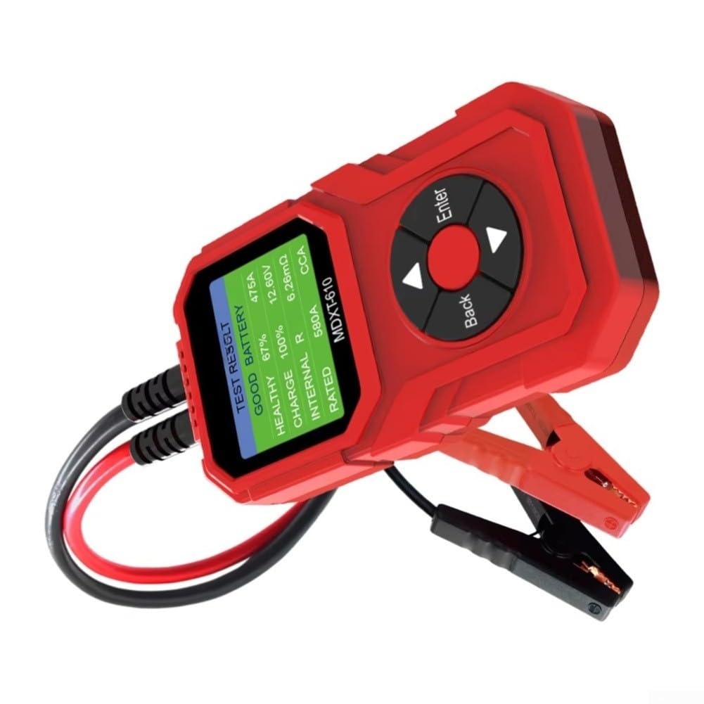 MDXT-610 - Comprobador de batería de coche de 12 V para coche con análisis SOH SOC, prueba de tensión y carga para diagnóstico de coche