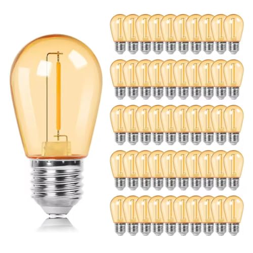 Generico Lampadina a LED E27, S14 1W Lampadina a incandescenza equivalente a 10 W in plastica ambrata Lampadina a incandescenza dimmerabile Sostituzione della Lampadina