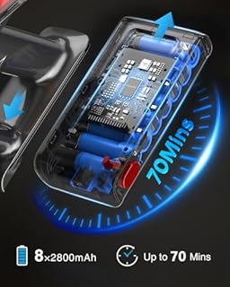 Cordless Vacuum Cleaner, 650W/55KPa 70Mins Vacuum Cleaners for Home, Self-Standing Stick Vacuum with Anti-Tangle Brush & OLED Touch Screen, Vacuum Cleaner for Hardwood Floors,Carpet,Pet Hair,Car (Red)