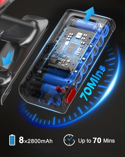 Cordless Vacuum Cleaner, 650W 55KPa 70Mins Vacuum Cleaners for Home, Self-Standing Stick Vacuum with Anti-Tangle Brush & OLED Touch Screen, Vacuum Cleaner for Hardwood Floors,Carpet,Pet Hair,Car (Red) - Image 4