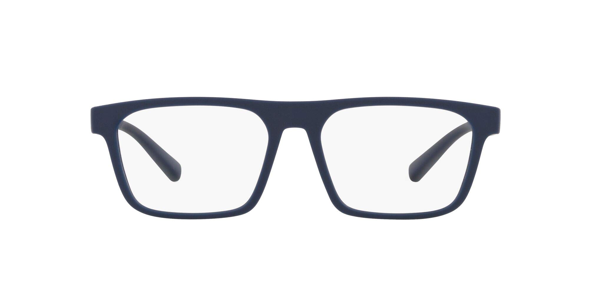 A|X Armani Exchange Men's AX3079 Rectangular Prescription Eyewear Frames, Matte Blue/Demo Lens, 55mm