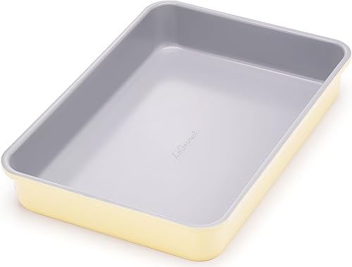 Miniatura 8 de LeGourmet Molde rectangular antiadherente para tartas de 13.5 x 9.5 pulgadas, revestimiento de cerámica, no tóxico, acero aluminizado resistente a