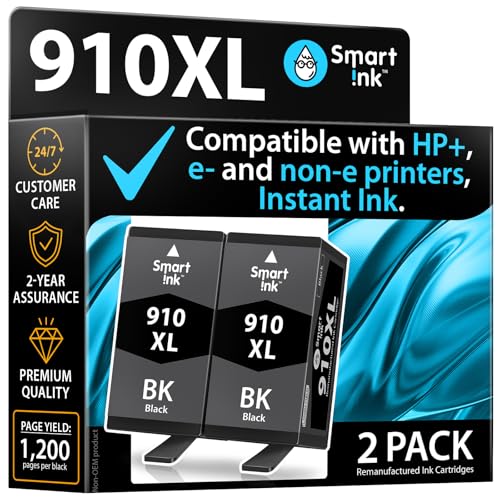 Encre HP 910 XL cartouches rechargeables noir Smart Ink x2