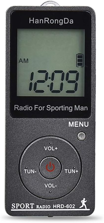 Anoder Portable Radio Receiver FM/AM Radio LCD Display Lock Button Pocket Radio with Earphone Sports Pedometer