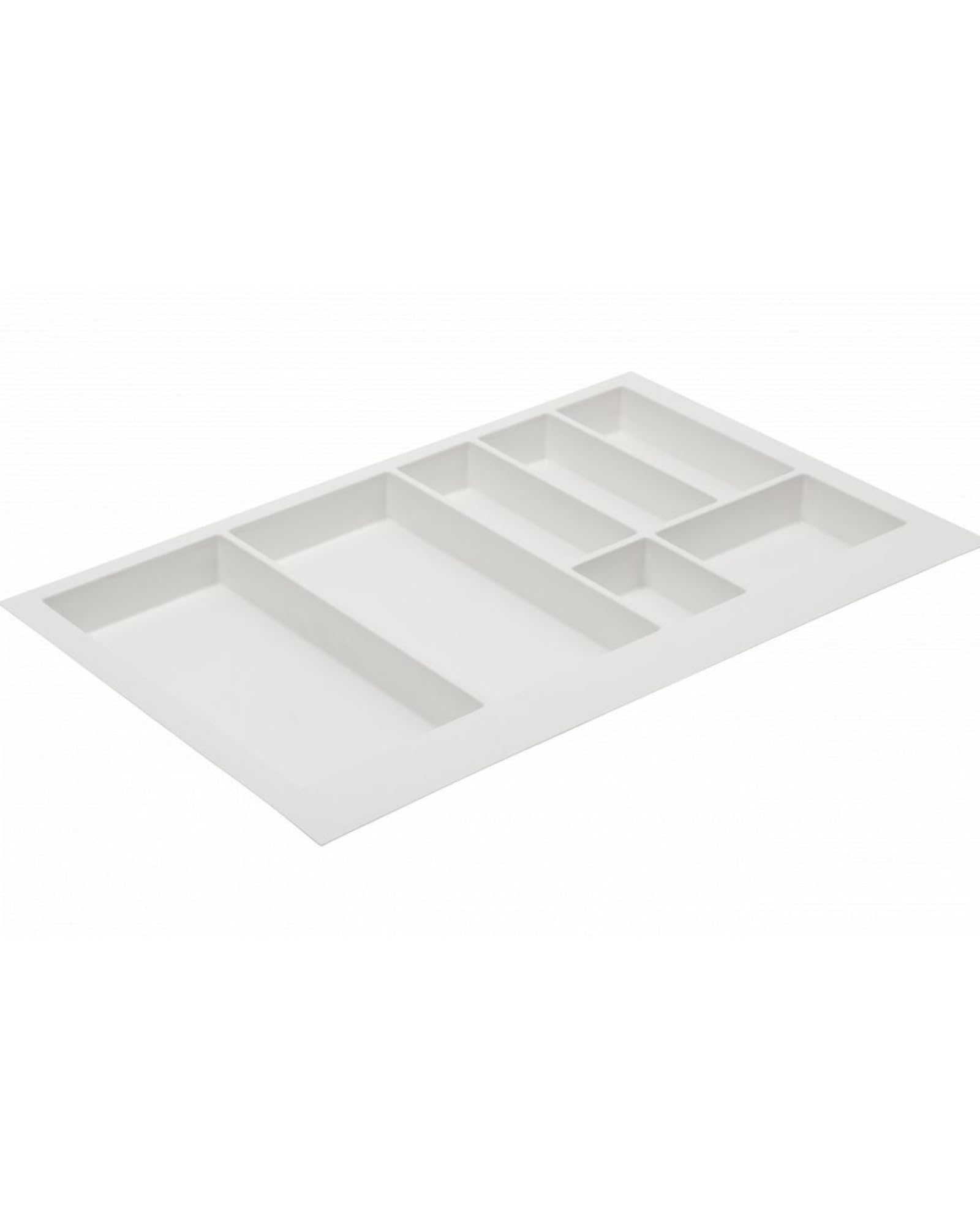 Gedotec White Axispace Plastic Drawer Organiser | 1 Piece Premium Insert In | Drawers With Body Width 800 Mm | Drawer Organiser System | Cutlery Insert Can Be Shortened