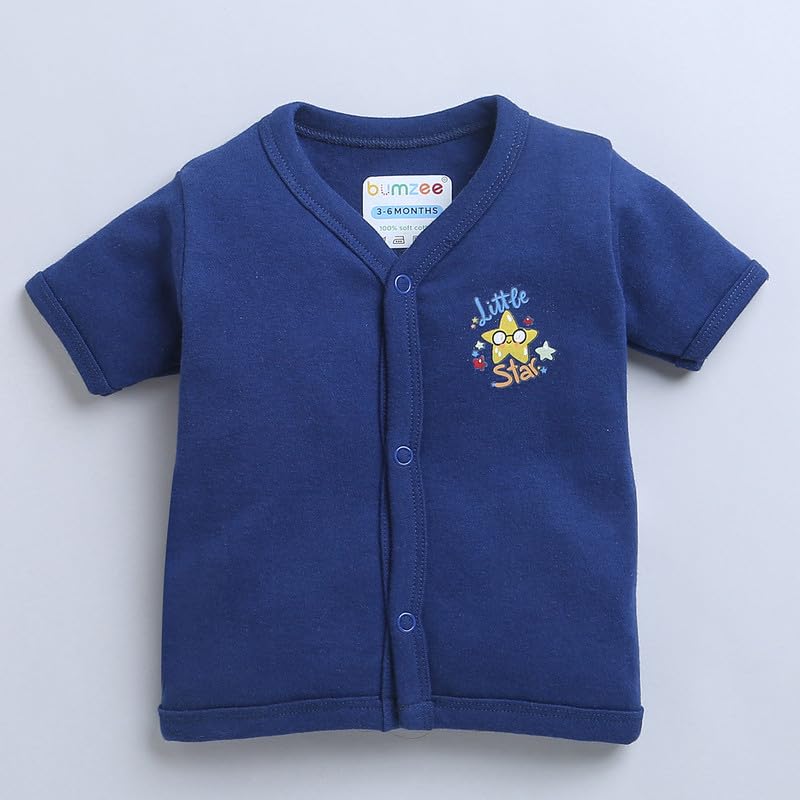 BUMZEE Peb9015 Jungen Jablas mit halben Ärmeln, Marineblau und Weiß, 3 Stück