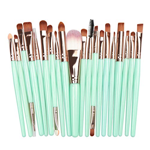 MHDGG Makeup Brushes Set, 20Pcs Professional Cosmetics Makeup Brush Set for Foundation Blending Blush Concealer Shader Eyeshadow Eyeliner Cosmetic Beauty Tool Kit,Green