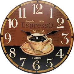 13 Inch Round Espresso Coffee Themed Frameless MDF Wall Clock for Kitchen, Cafe, Living Room 13 Inch Round Espresso Coffee Themed Frameless MDF Wall Clock for Kitchen, Cafe, Living Room review